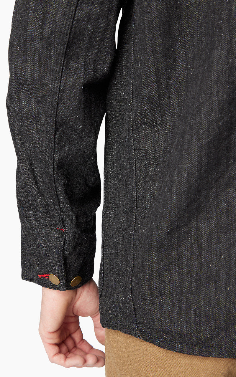 Samurai Jeans SWCCA-HB Chore Jacket Neppy HBT Black 13oz
