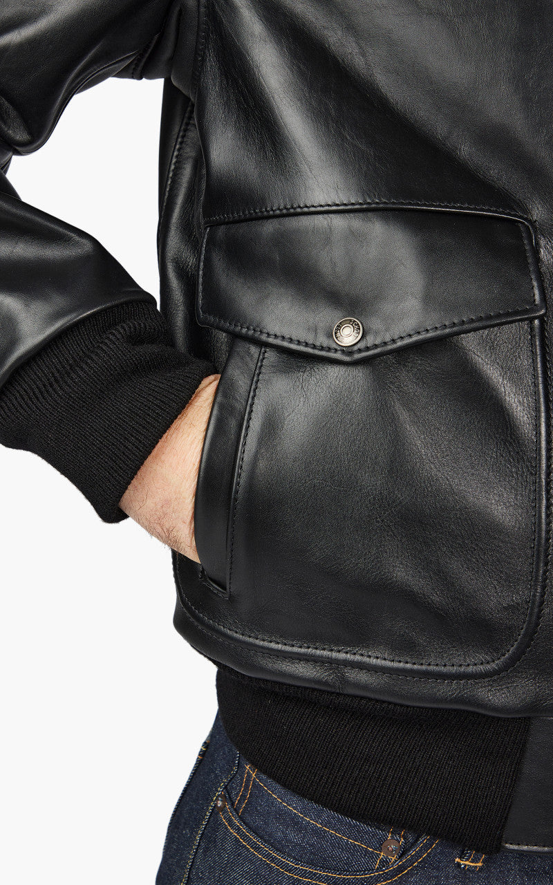 Schott NYC 184SM A-2 Leather Flight Jacket Black