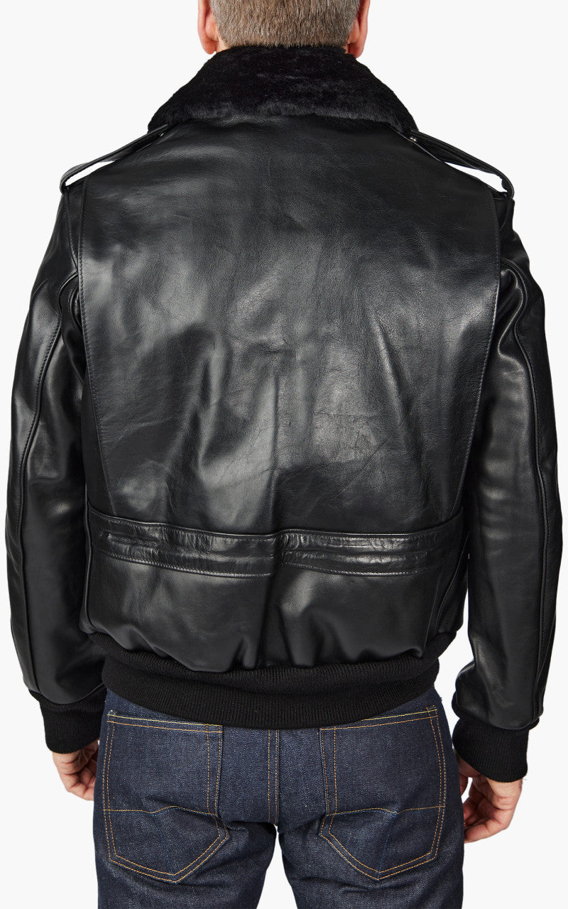 Schott NYC 184SM A-2 Leather Flight Jacket Black