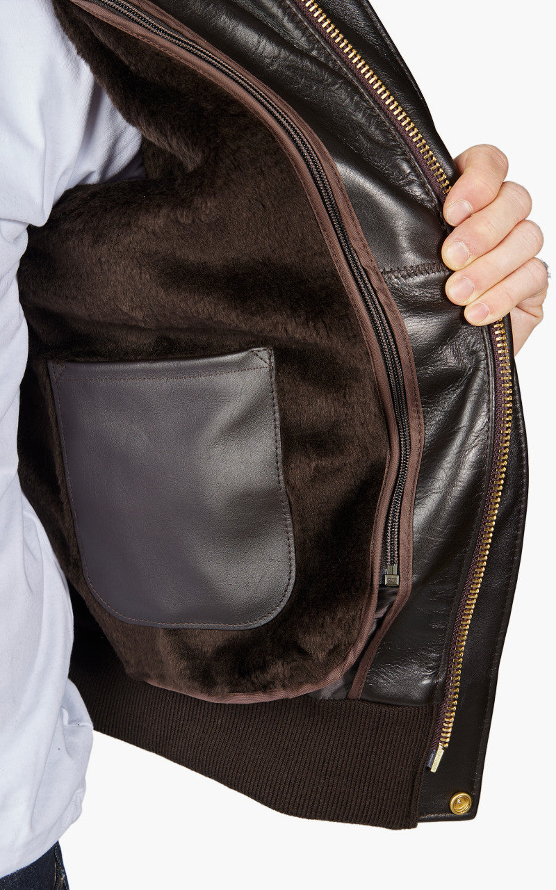 Schott NYC 184SM A-2 Leather Flight Jacket Brown