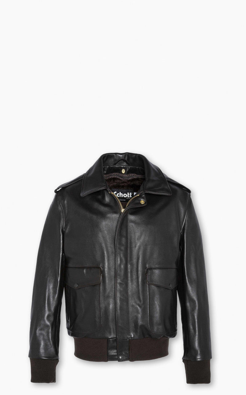 Schott NYC 184SM A-2 Leather Flight Jacket Brown