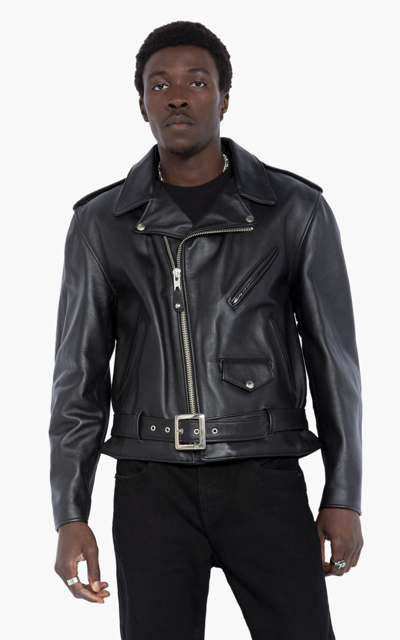 Schott NYC 613 One Star Perfecto Motorcycle Leather Jacket Black