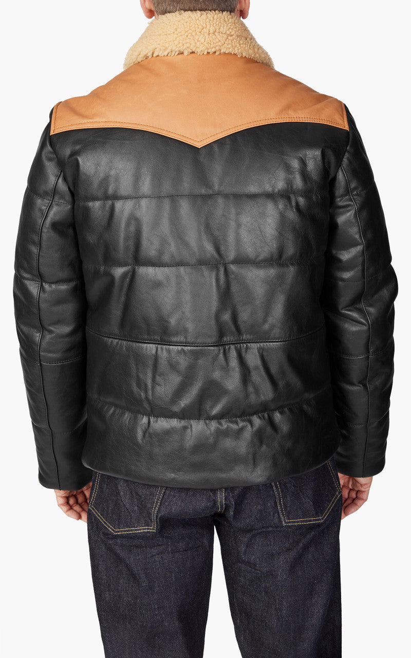 Schott NYC LCDAYTON Rancher Puffer Jacket Black/Cognac