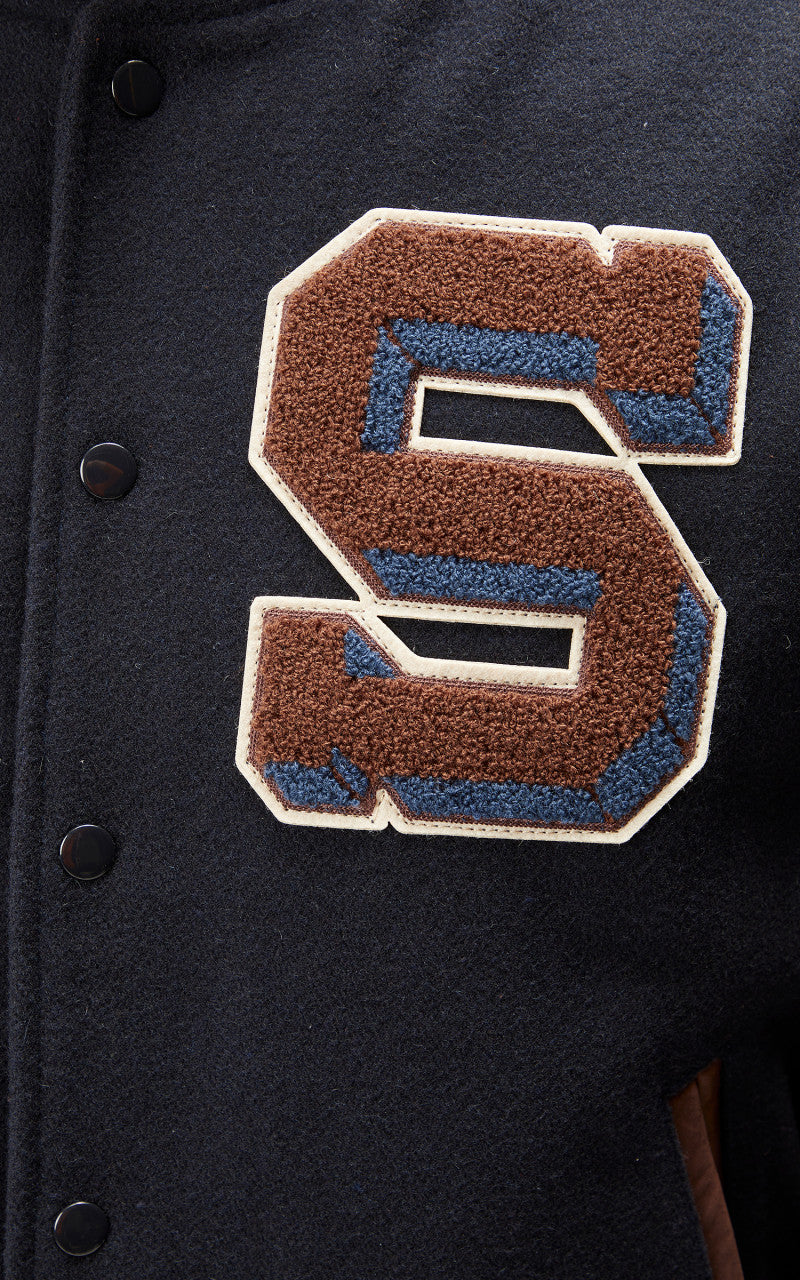 Schott NYC Varsity Jacket LCTEDDYBD2 Navy/Cordovan