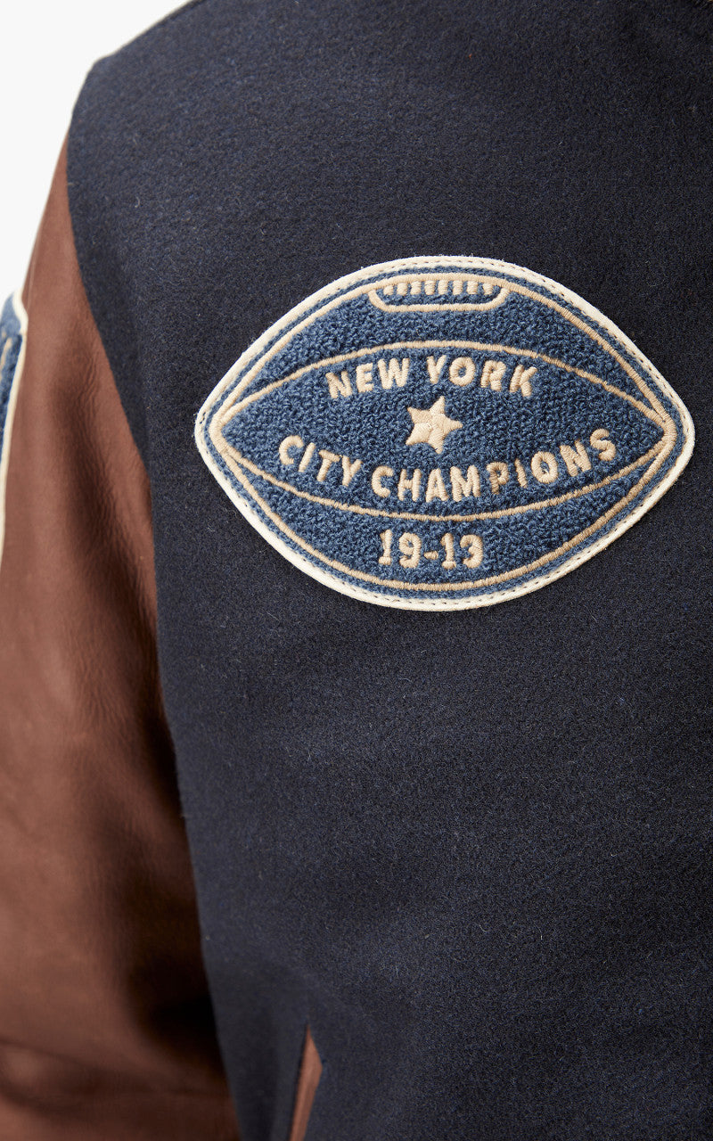 Schott NYC Varsity Jacket LCTEDDYBD2 Navy/Cordovan