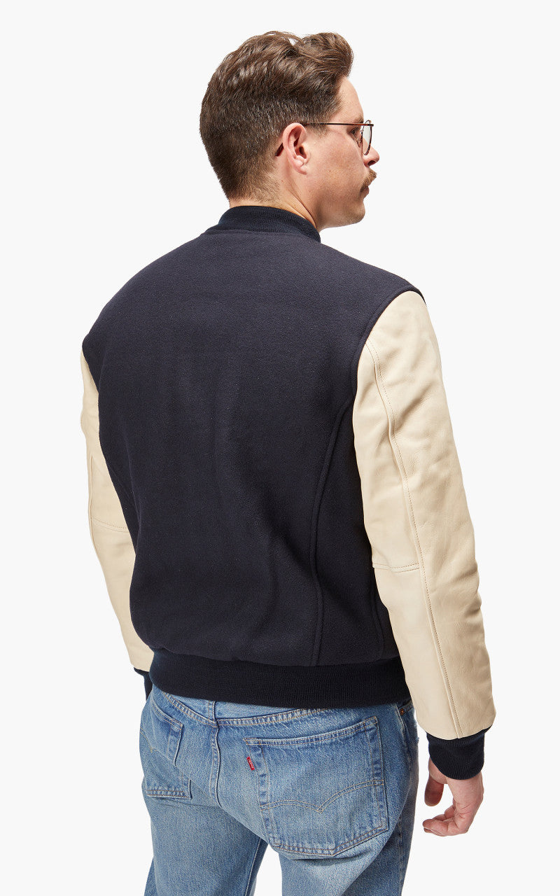 Schott NYC Varsity Jacket LCUSA Navy/Beige