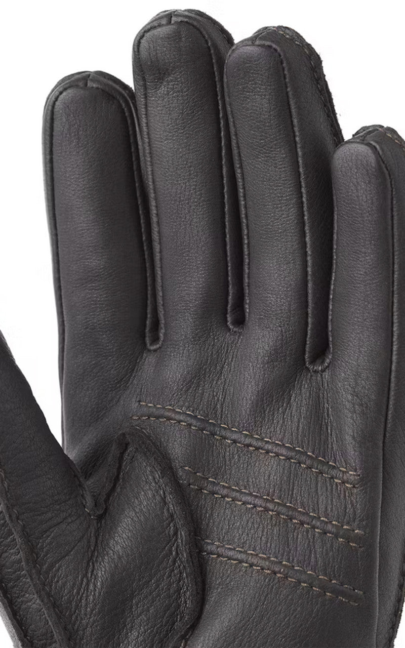 Hestra Deerskin Primaloft Rib Dark Brown