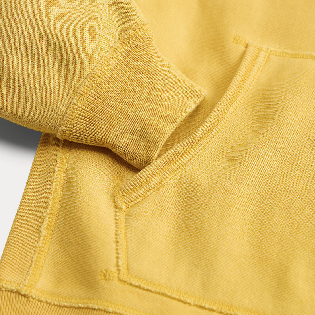 RRL Garment-Dyed Fleece Hoodie Campus Yellow