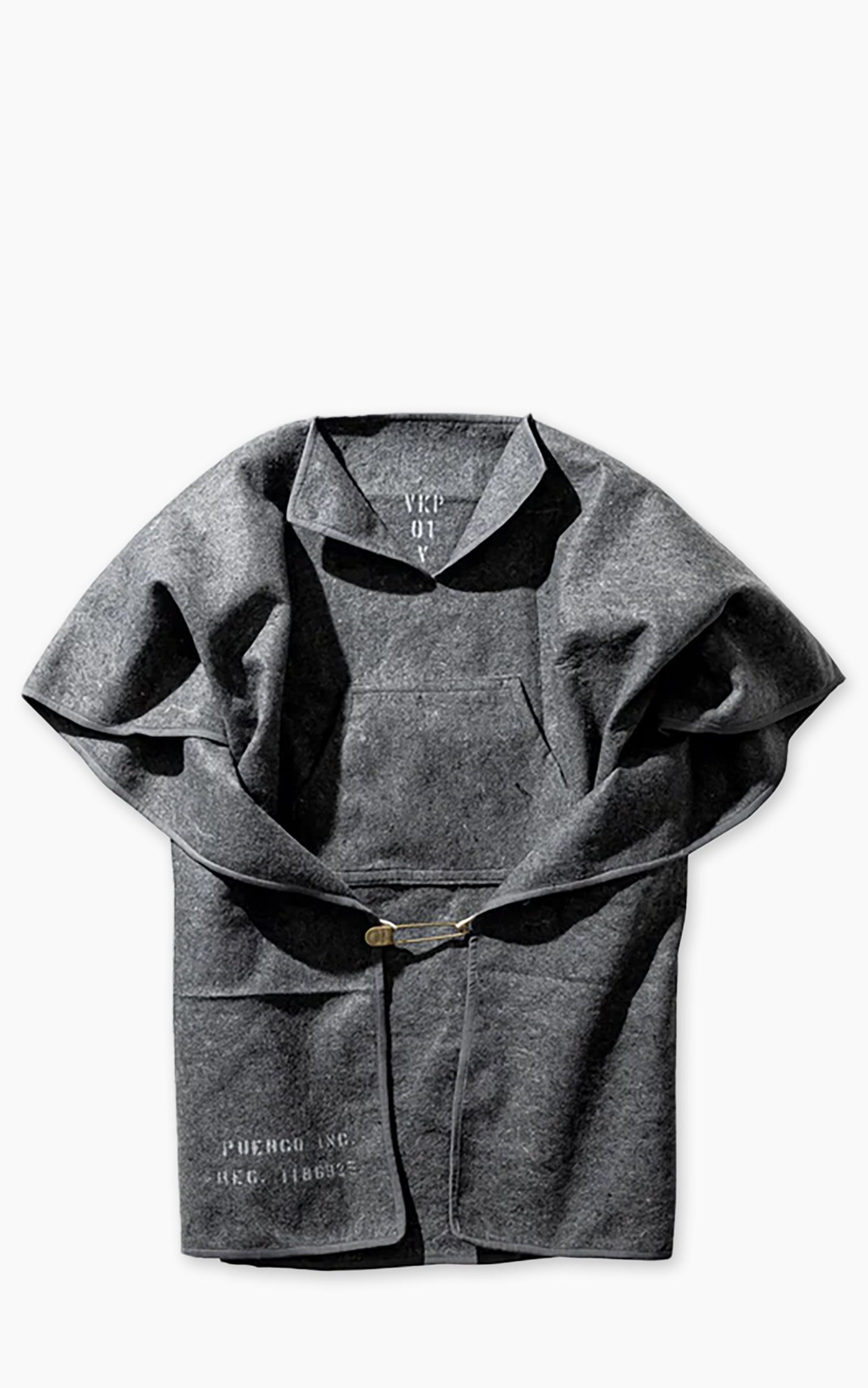 Puebco Felted Blanket Poncho Gray