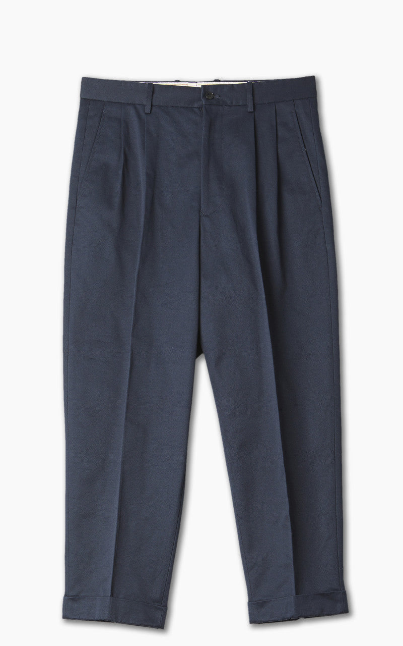 Scye San Joaquin Chino 2Pleated Tapered Pants Navy