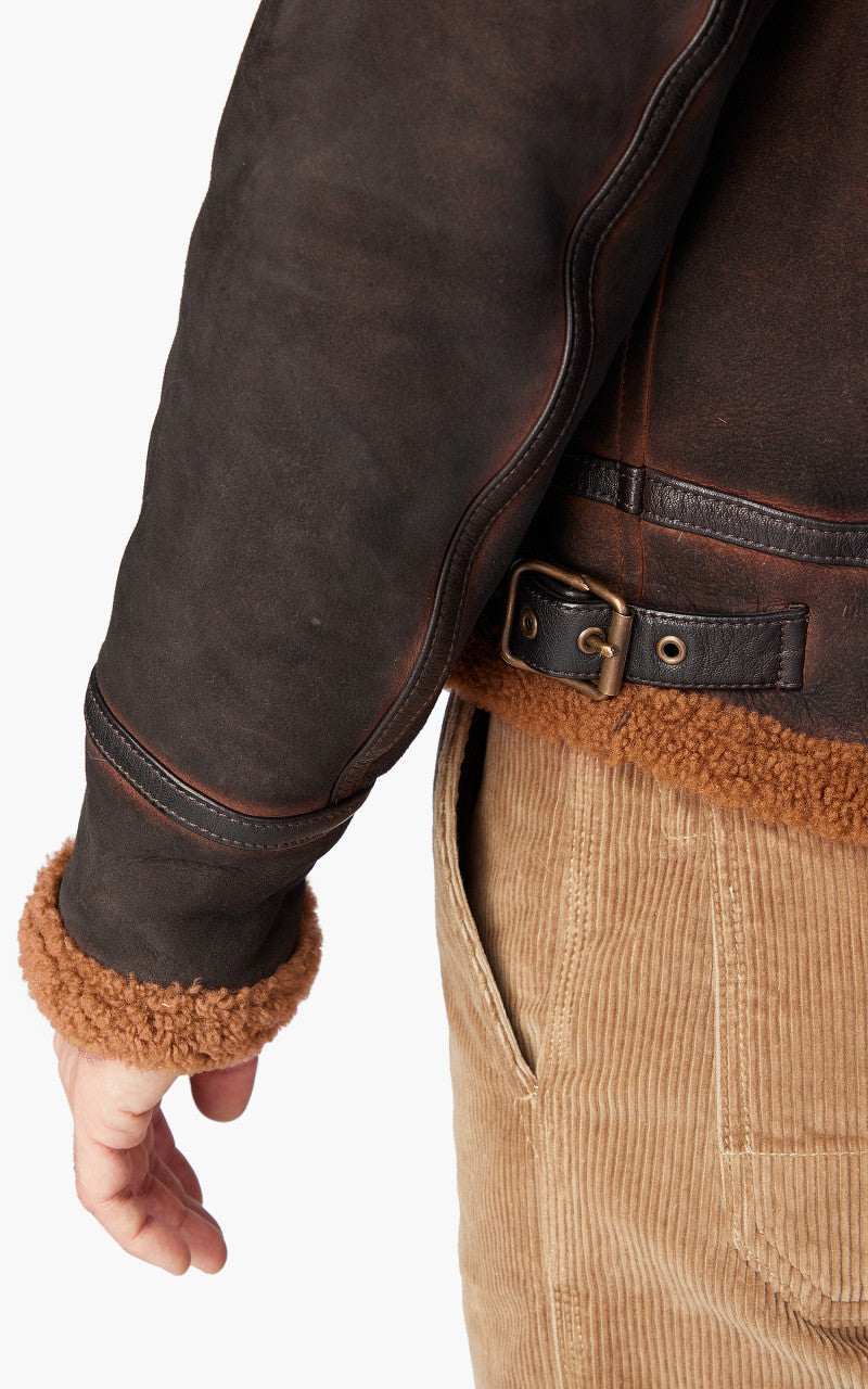 Shangri-La Heritage Aviatore B-3 Shearling Leather Jacket Castagno