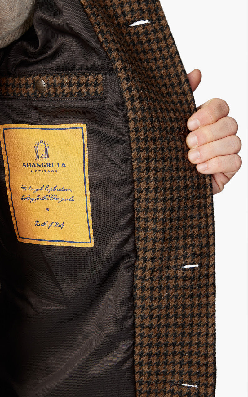 Shangri-La Heritage Enzo Wool Car Coat Pied de Poule