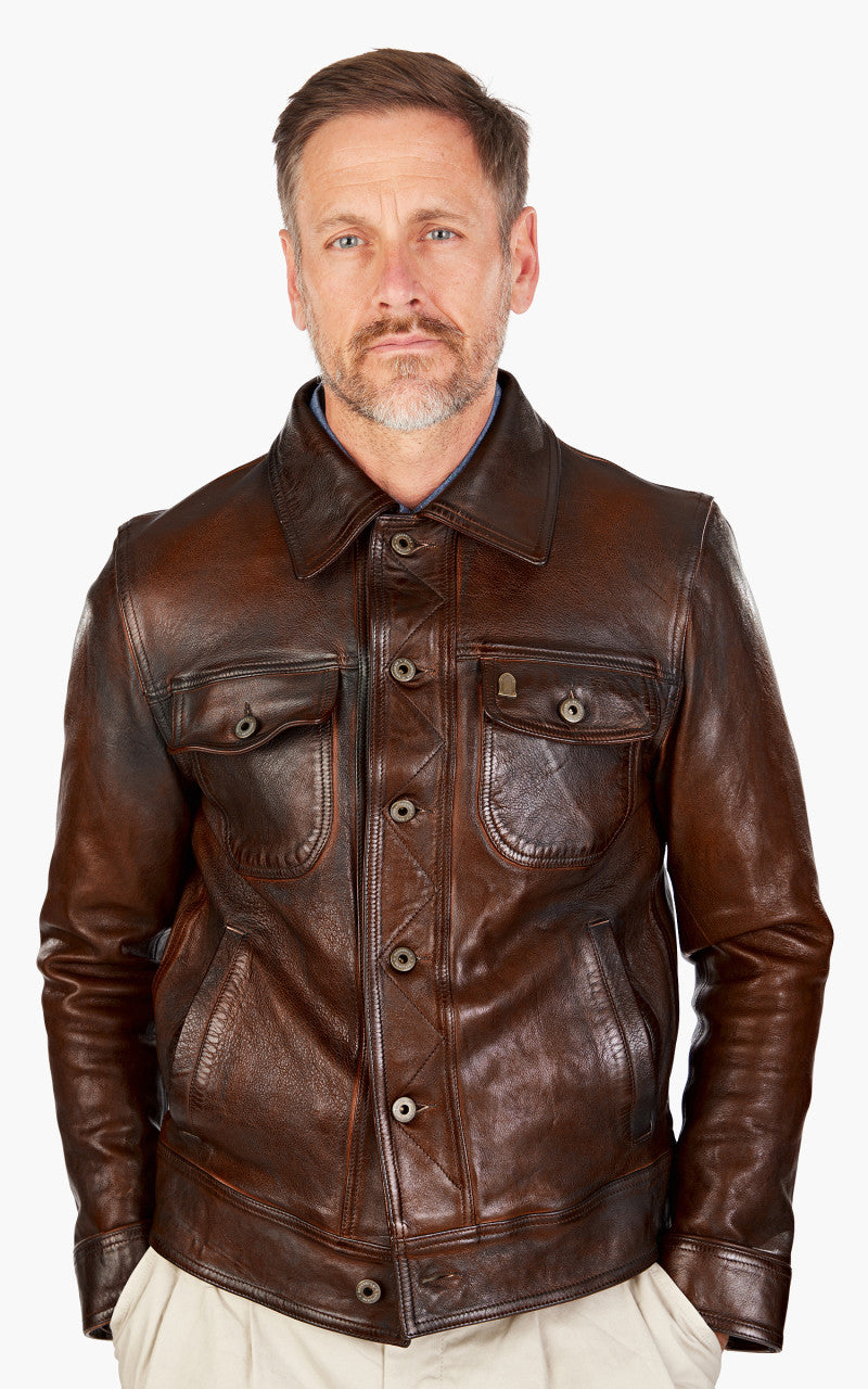 Shangri-La Heritage Terracotta Leather Jacket Bruciato