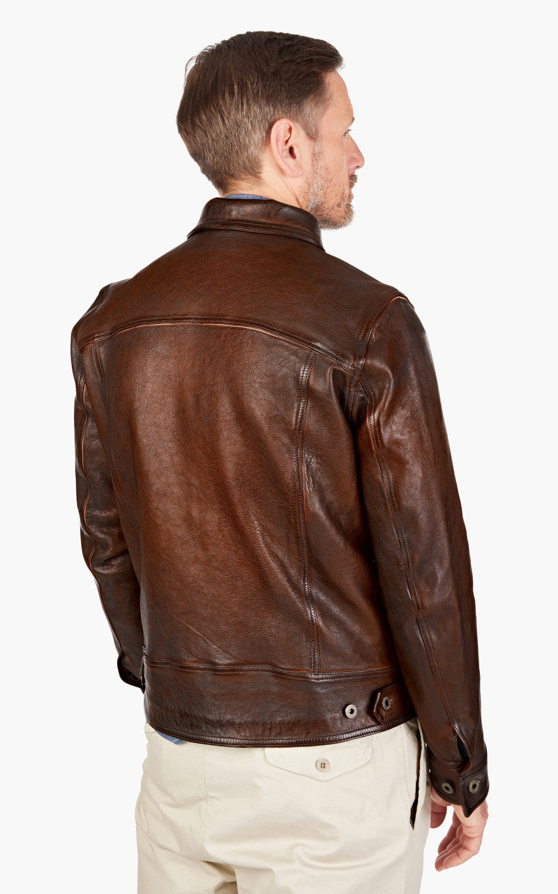 Shangri-La Heritage Terracotta Leather Jacket Bruciato