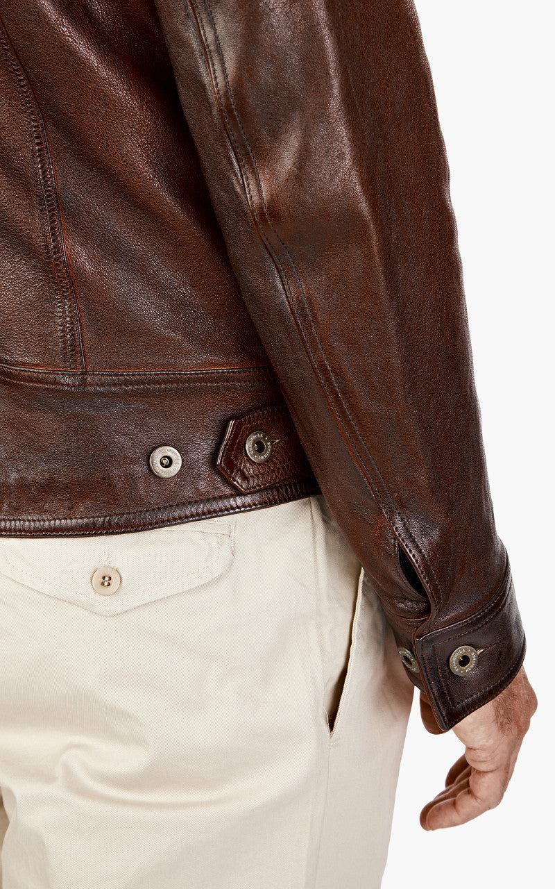 Shangri-La Heritage Terracotta Leather Jacket Bruciato