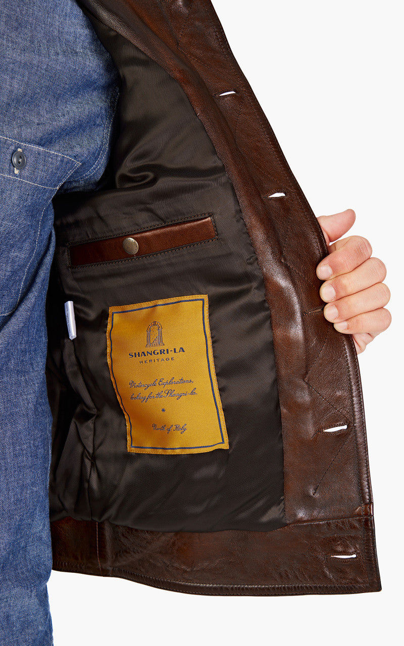 Shangri-La Heritage Terracotta Leather Jacket Bruciato