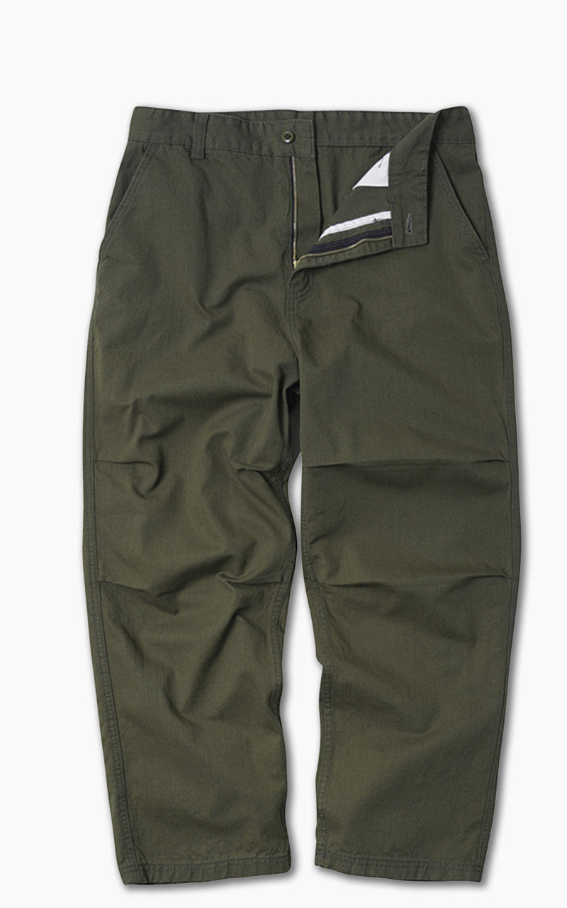 FrizmWORKS Slub Cotton Two Tuck Pants Olive