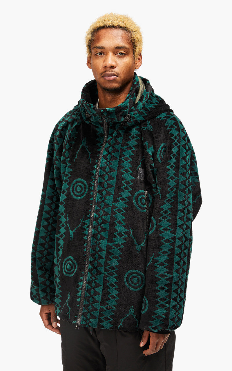 South2 West8 Weather Effect Jacket Velvet Jq. Skull & Target Black/Green