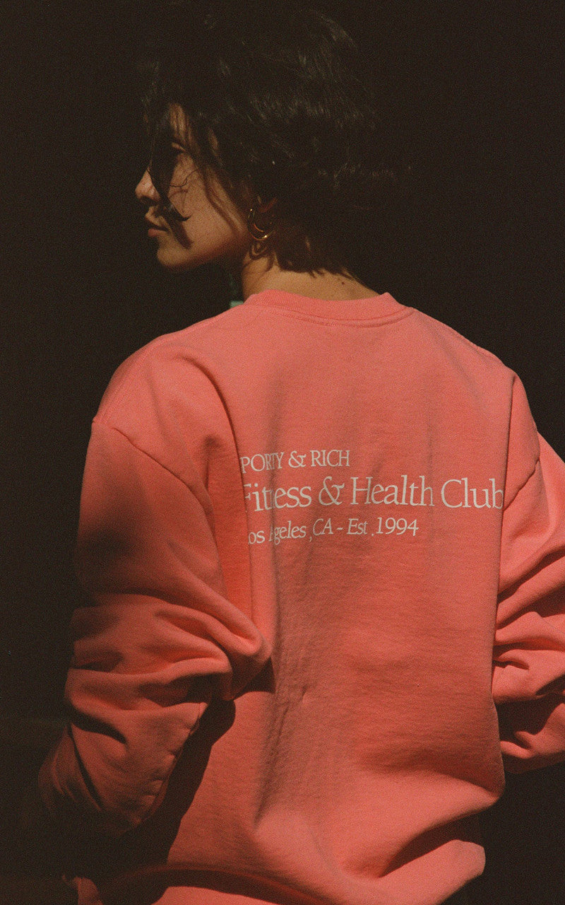 Sporty & Rich Fitness & Health Club Crewneck Strawberry