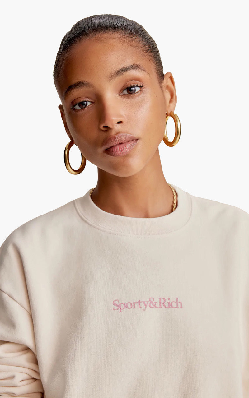 Sporty & Rich New Health Crewneck Cream