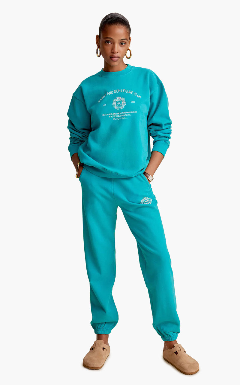 Sporty & Rich Crest Crewneck Teal