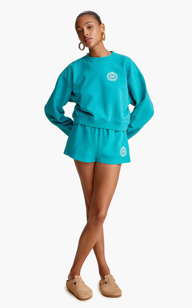 Sporty & Rich NY Country Club Cropped Crewneck Teal