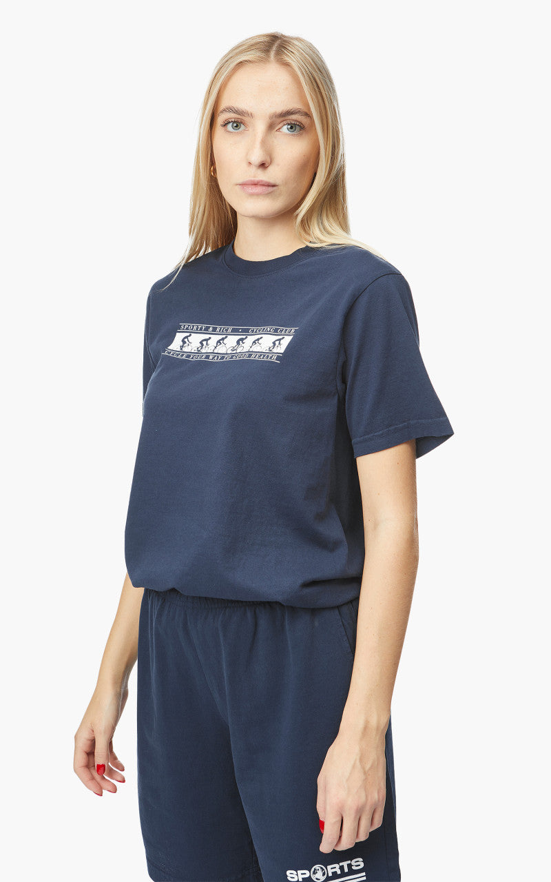 Sporty & Rich Cycling Club T-Shirt Navy
