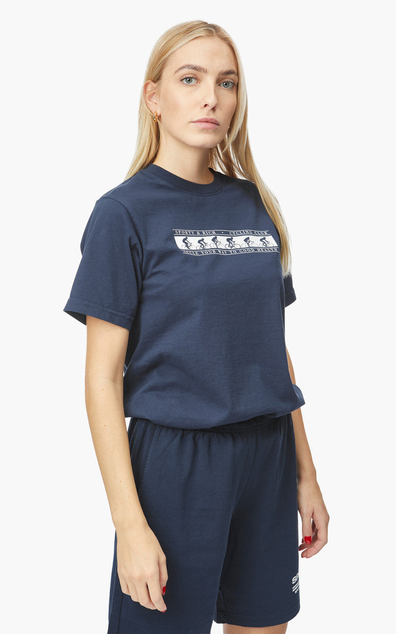 Sporty & Rich Cycling Club T-Shirt Navy