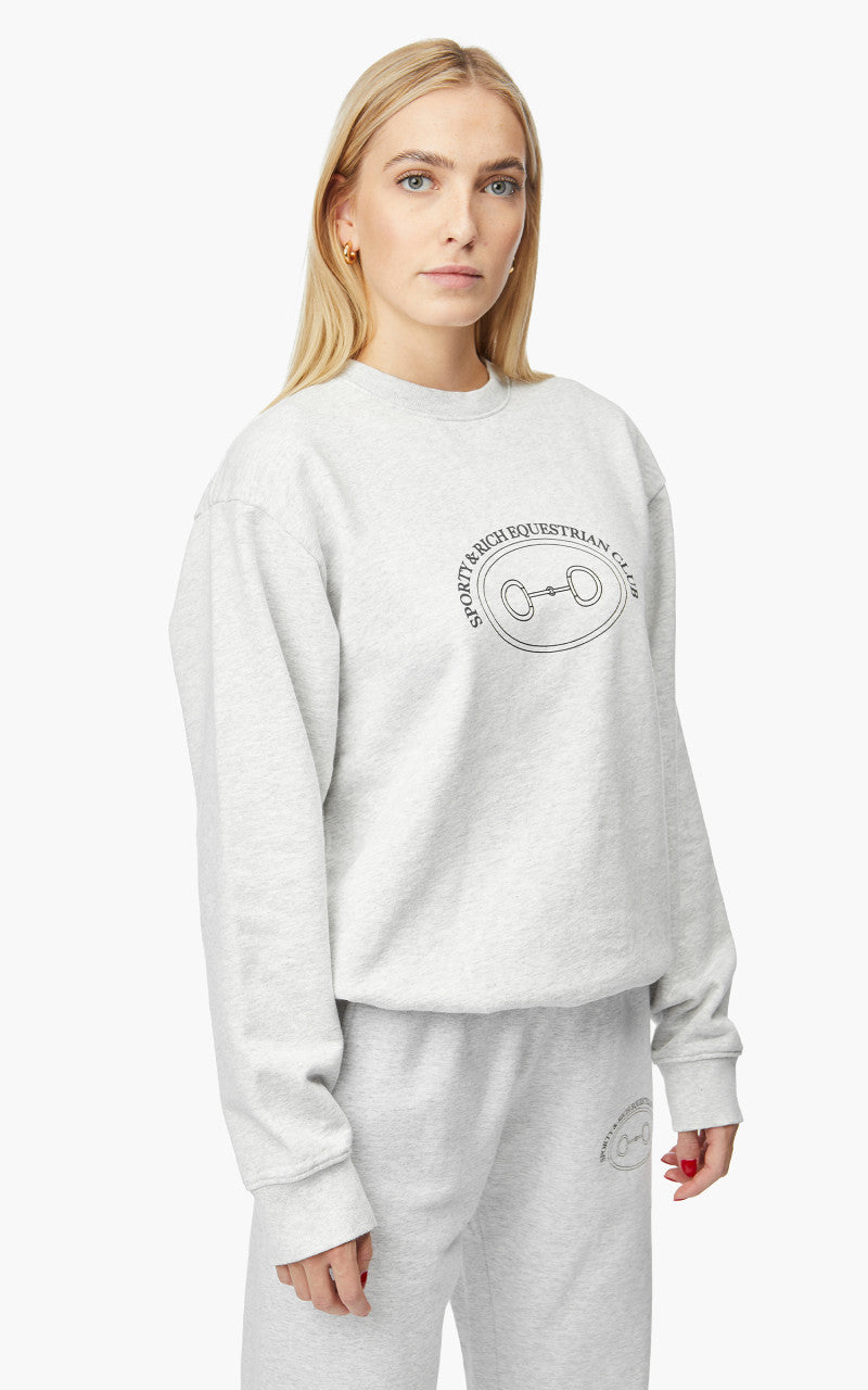 Sporty & Rich Equestrian Crewneck Heather Grey