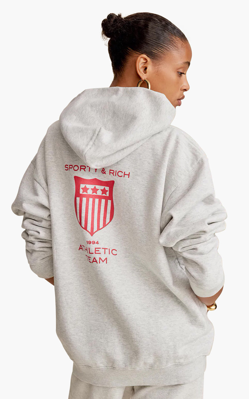 Sporty & Rich Athletic Team Hoodie Heather Gray