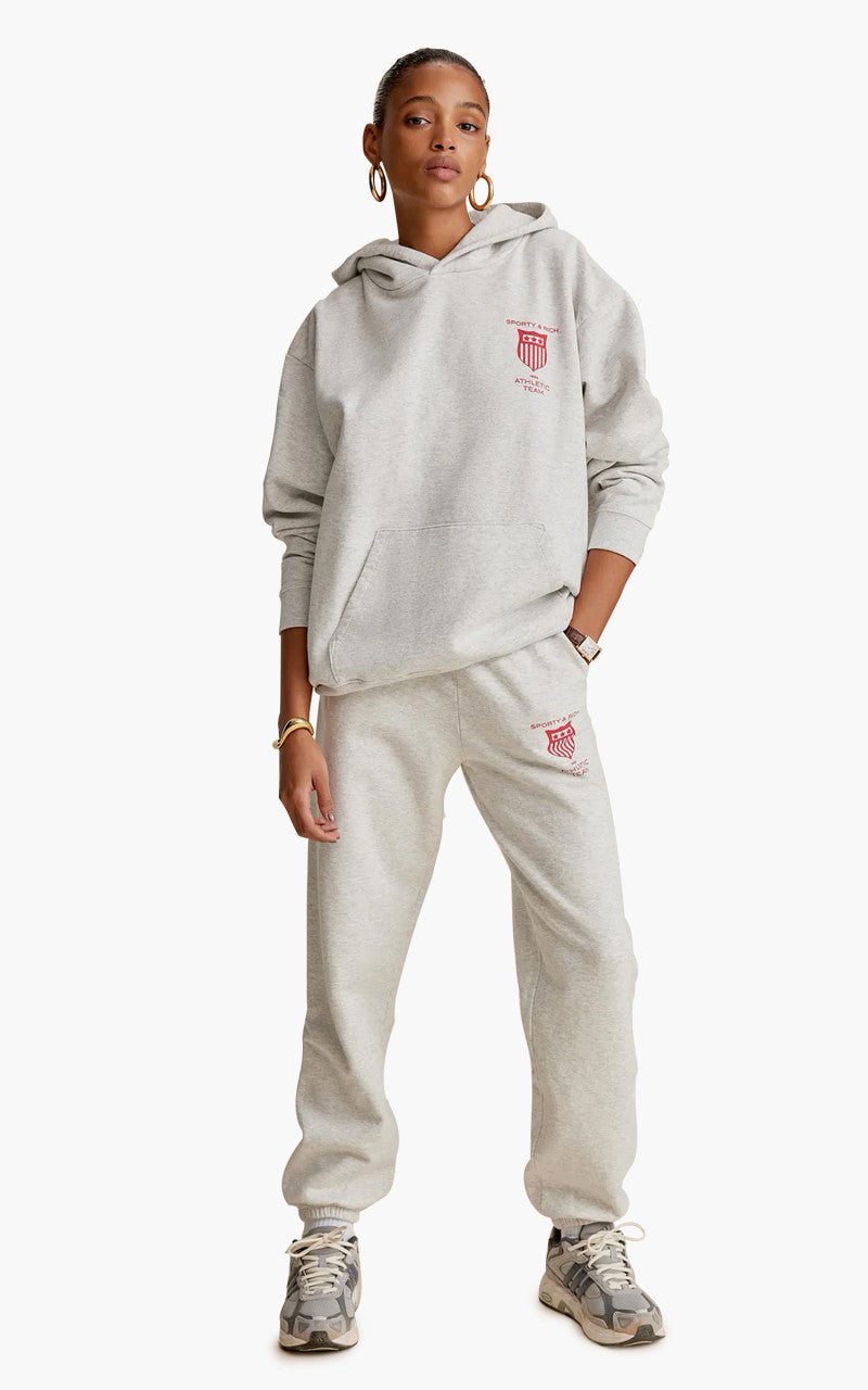 Sporty & Rich Athletic Team Hoodie Heather Gray