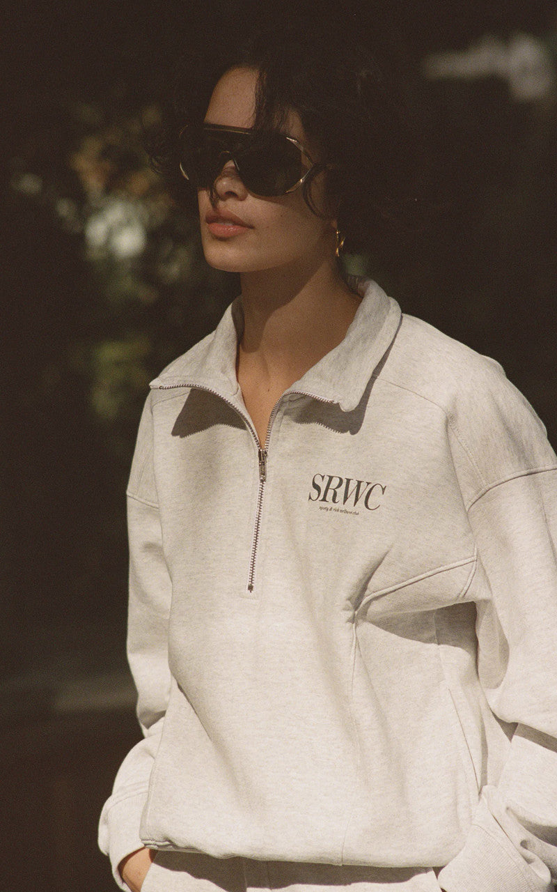 Sporty & Rich Upper East Side Quarter Zip Heather Gray