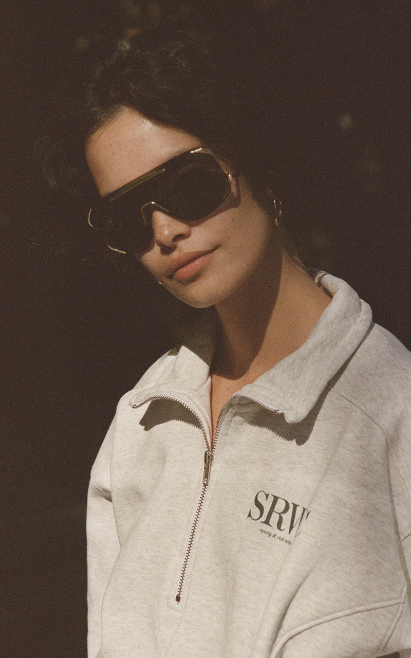 Sporty & Rich Upper East Side Quarter Zip Heather Gray