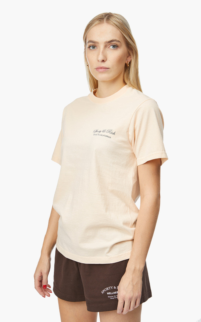 Sporty & Rich Script T-Shirt Cream