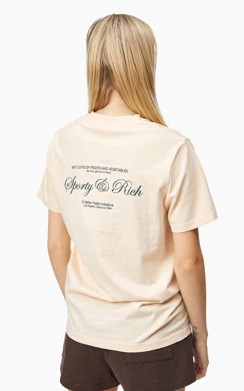 Sporty & Rich Script T-Shirt Cream