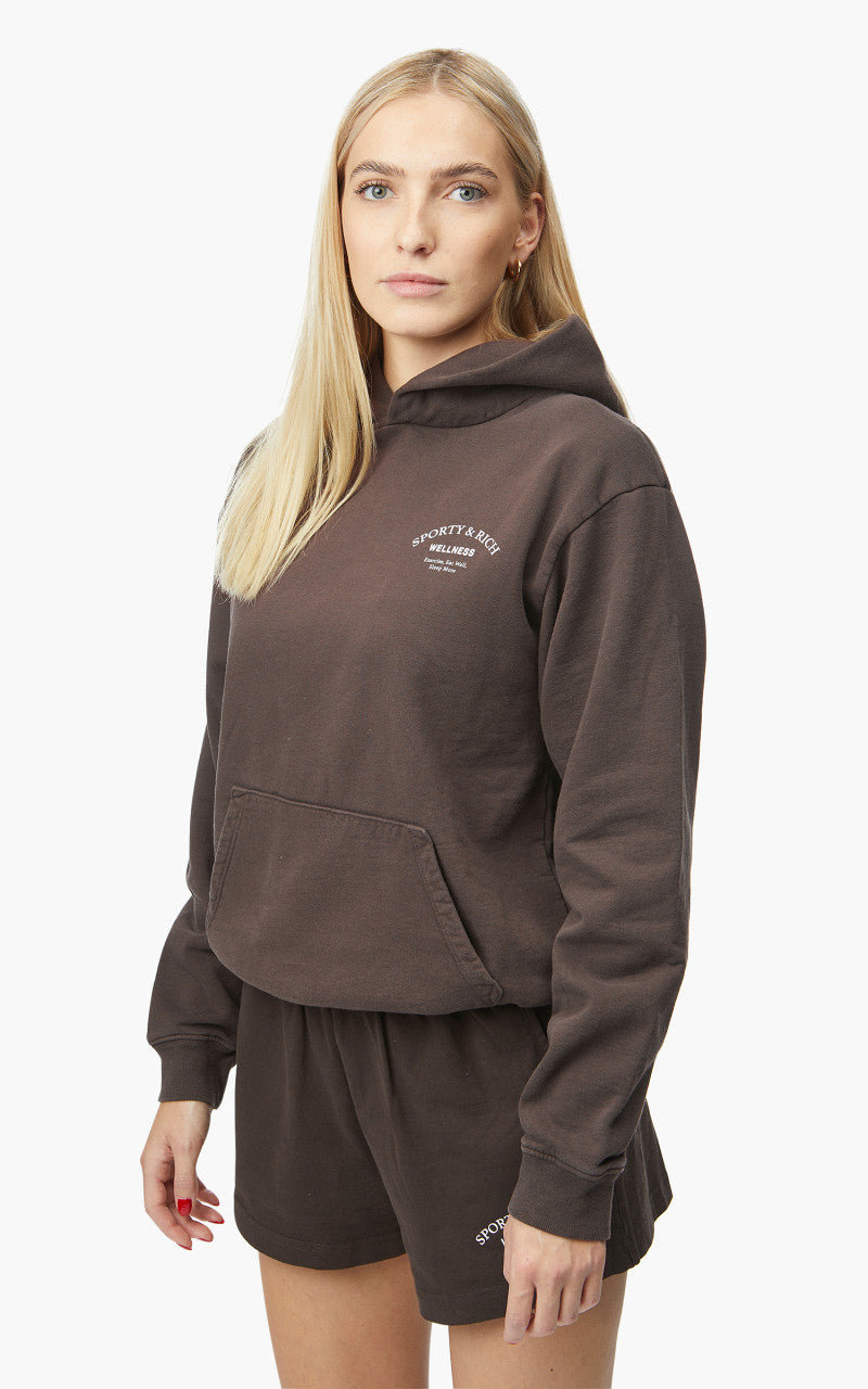 Sporty & Rich Wellness Studio Hoodie Chocolate