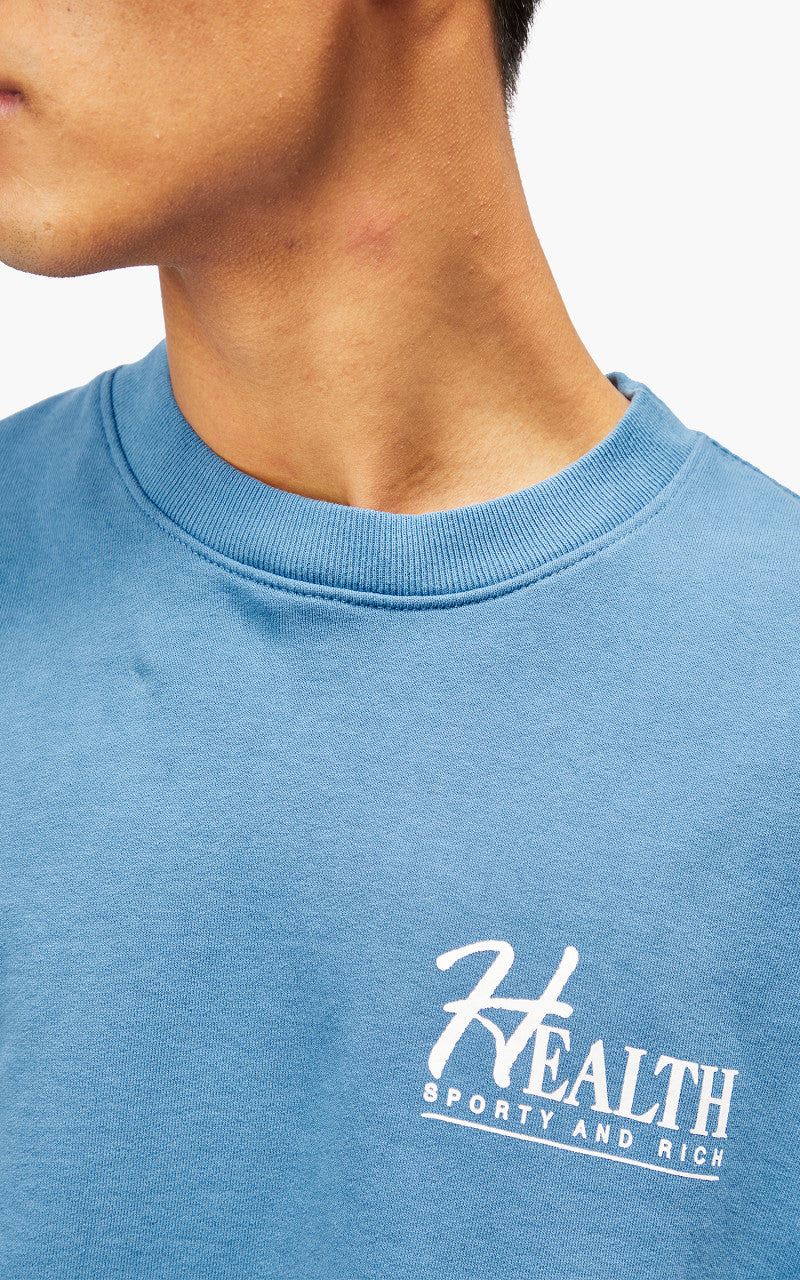 Sporty & Rich Big H Crewneck Steel Blue