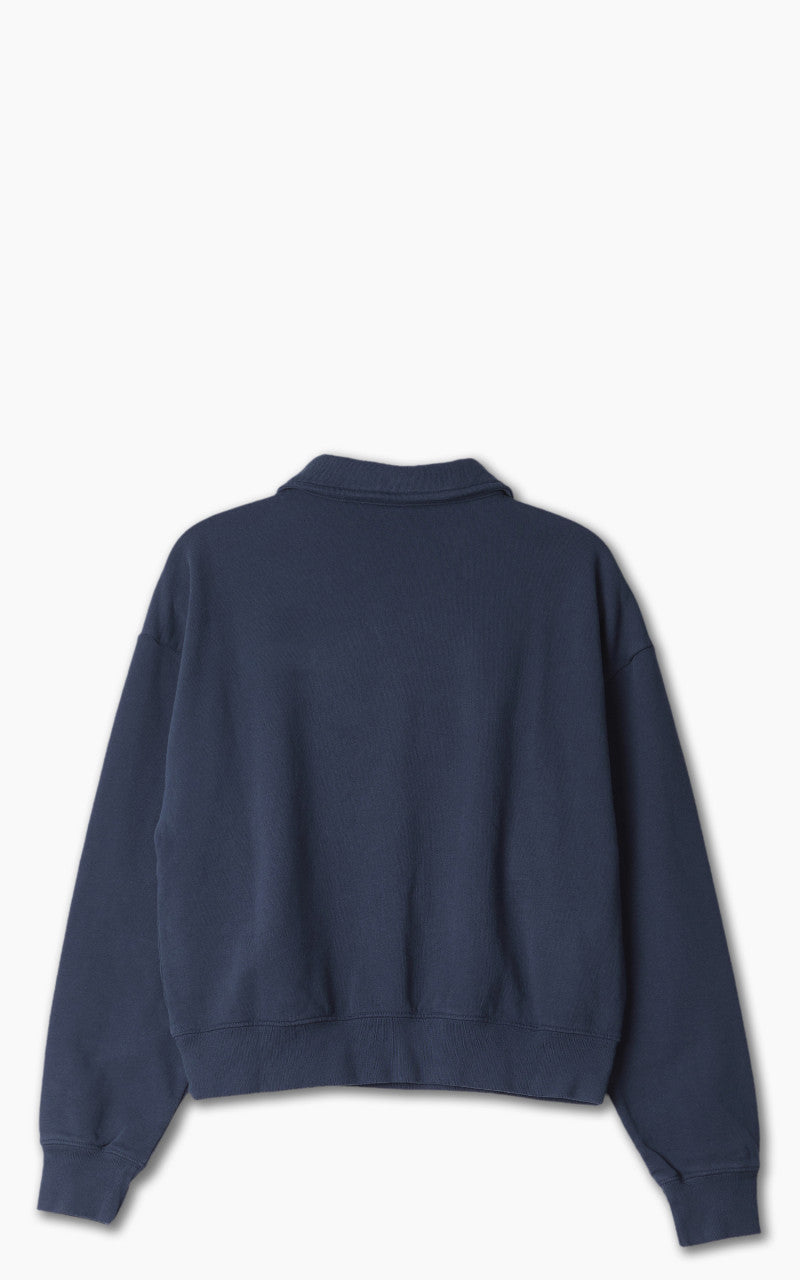 Sporty & Rich Serif Logo Embroidered Polo Navy