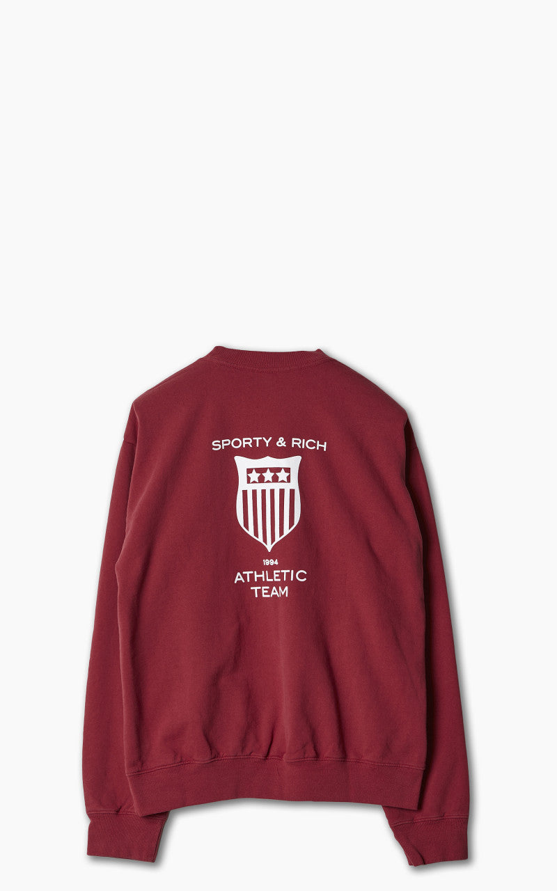 Sporty & Rich Athletic Team Crewneck Ruby
