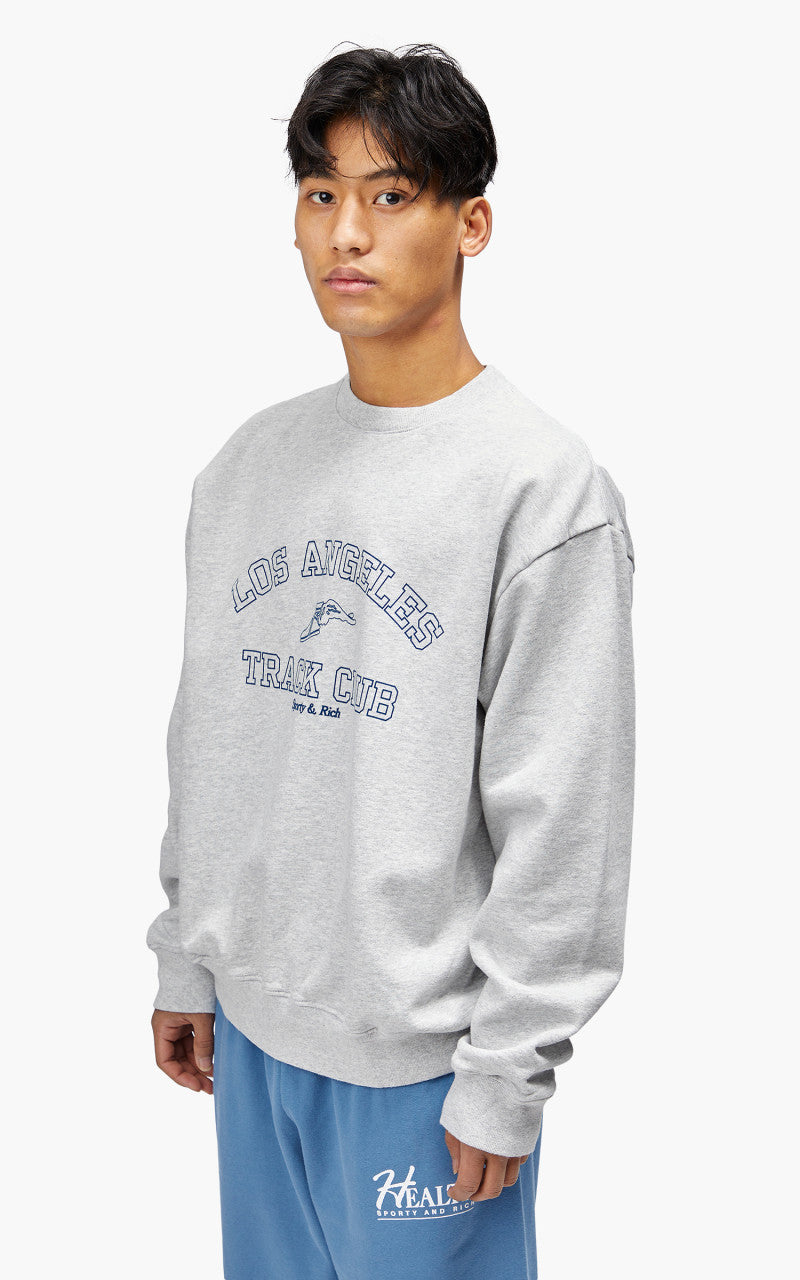 Sporty & Rich Track Club Crewneck Heather Gray