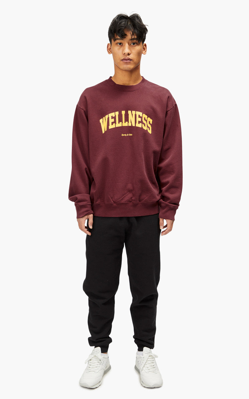 Sporty & Rich Wellness Ivy Crewneck Merlot/Gold