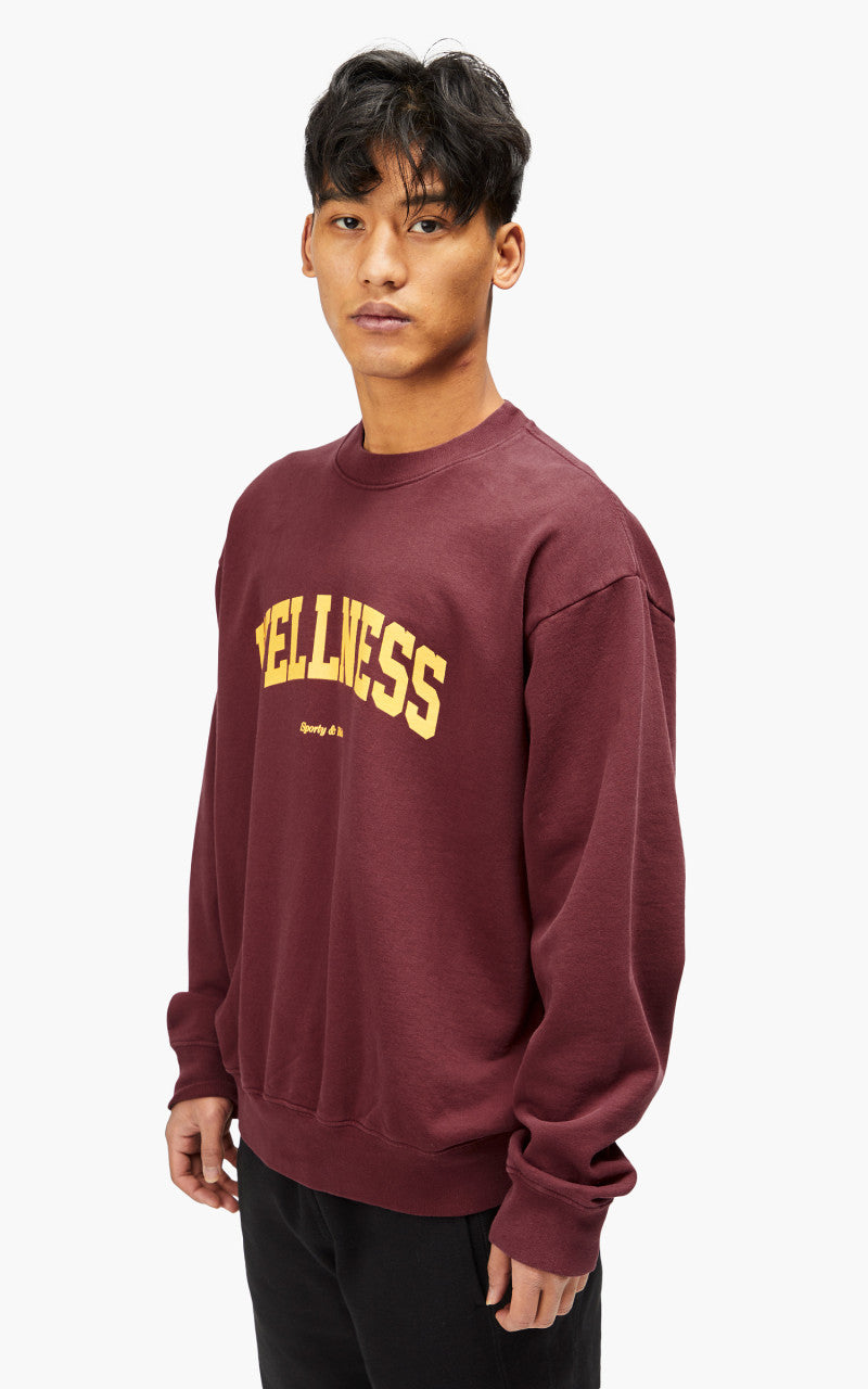 Sporty & Rich Wellness Ivy Crewneck Merlot/Gold