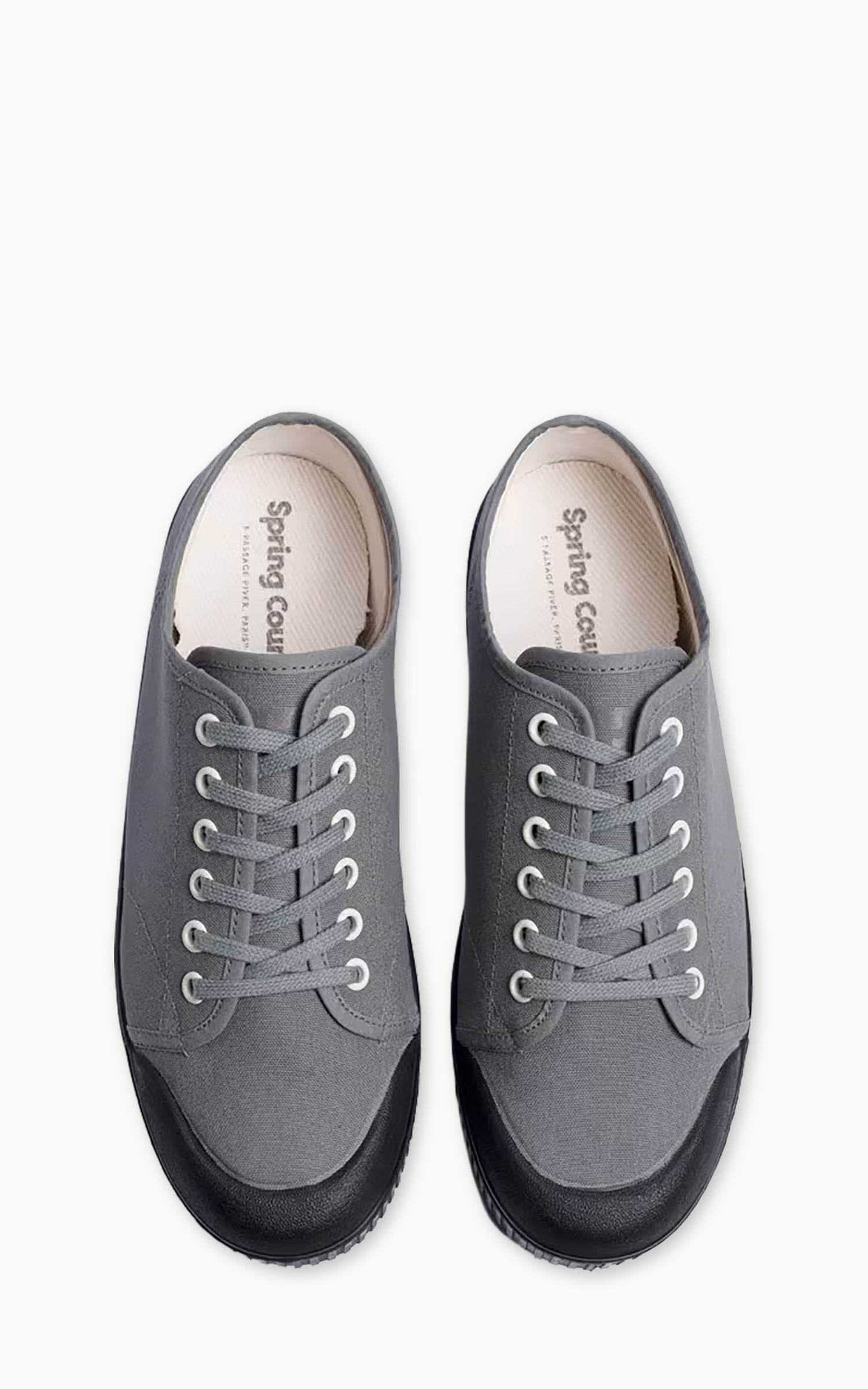 Spring Court G2 Mixed Canvas Sneaker Black Sole Bluestone