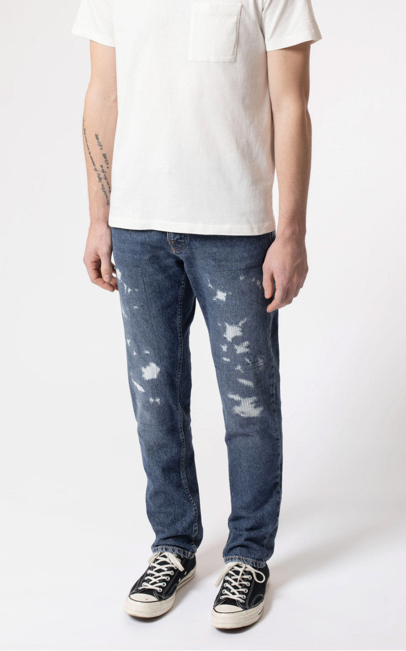 Nudie Jeans Steady Eddie II Stitched Blue