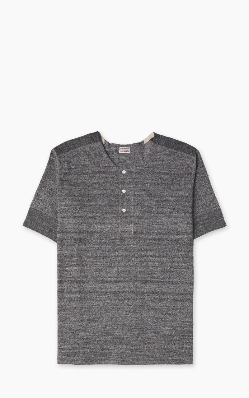 Stevenson Overall Co. SideFlex Loopwheeled Henley Heather Grey