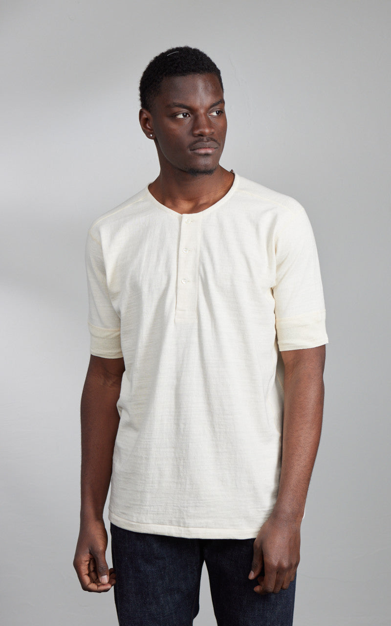 Stevenson Overall Co. SideFlex Loopwheeled Henley Oatmeal