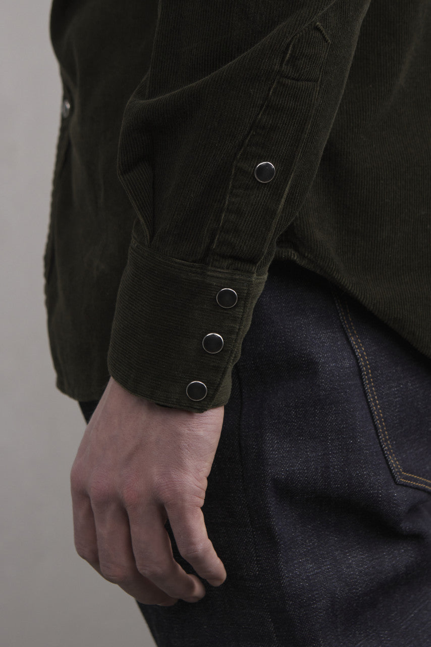 Stevenson Overall Co. Cody Corduroy Shirt Dark Olive