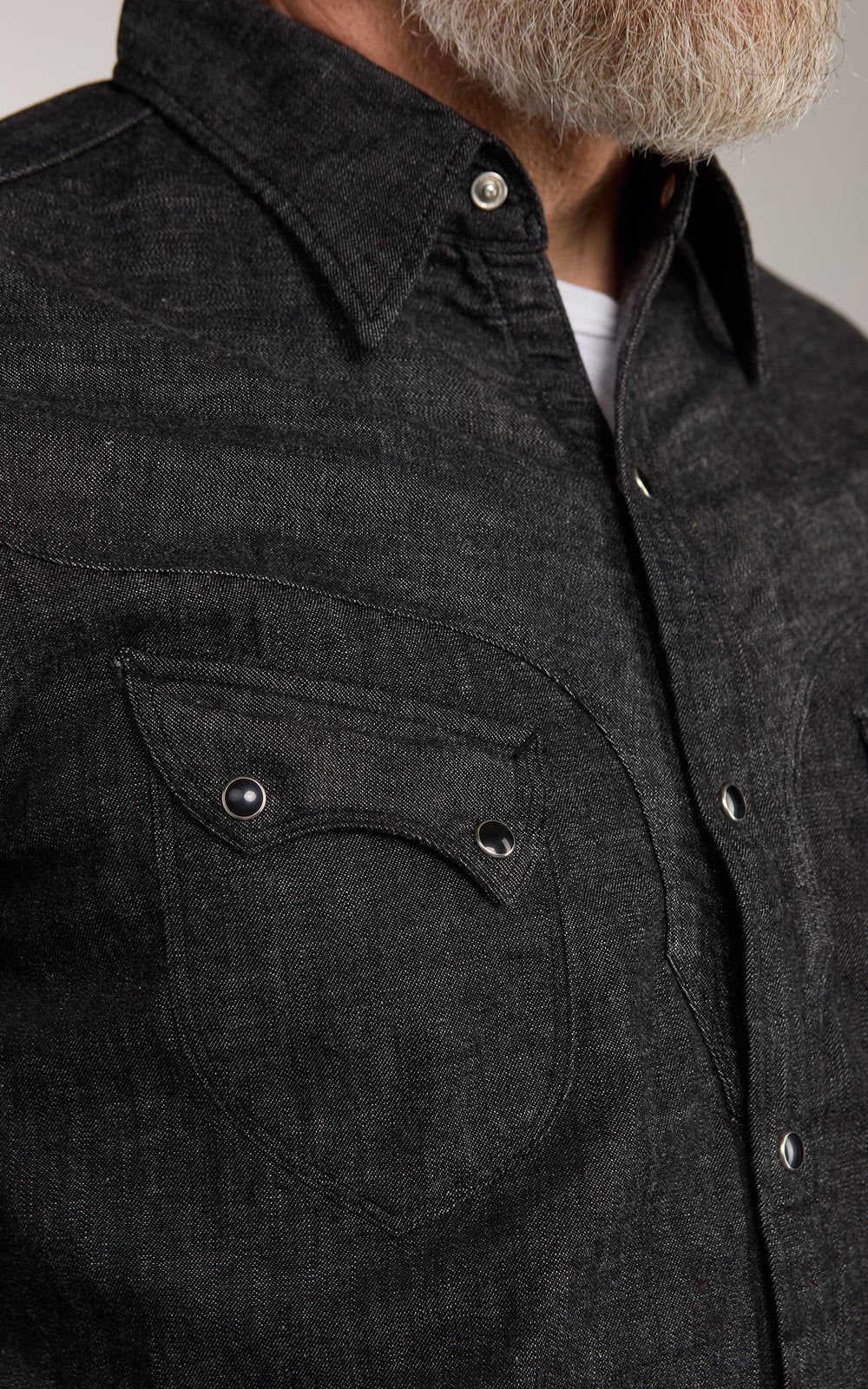 Stevenson Overall Co. Cody Denim Shirt Frost Black