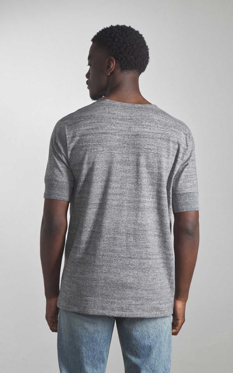 Stevenson Overall Co. SideFlex Loopwheeled Henley Heather Grey