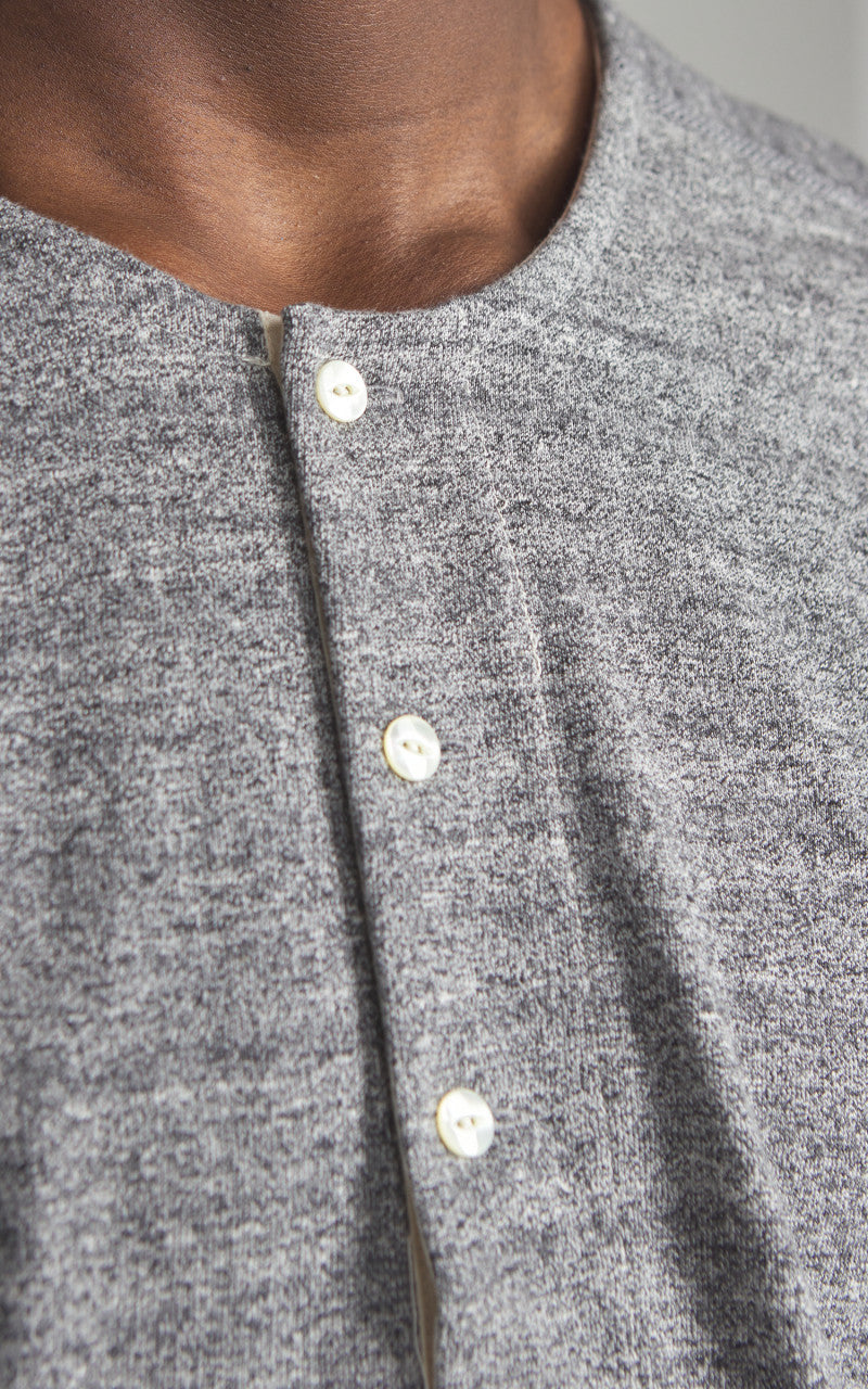 Stevenson Overall Co. SideFlex Loopwheeled Henley Heather Grey